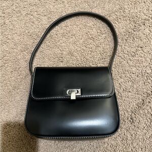 SOLD-Kimchi Blue Black Shoulder Bag with Silver Accents